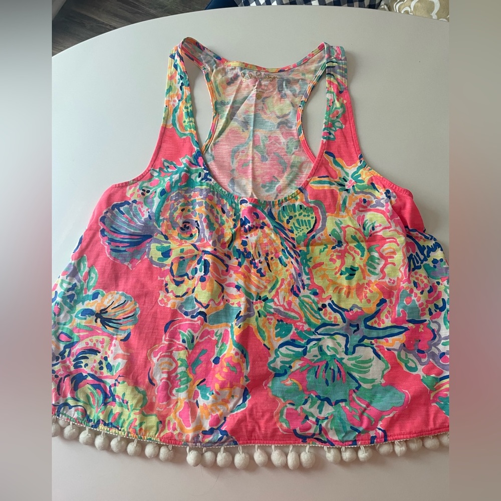 Lily Pulitzer Shirley Top Coral Reef Island Seacret Racer Back Tank Top